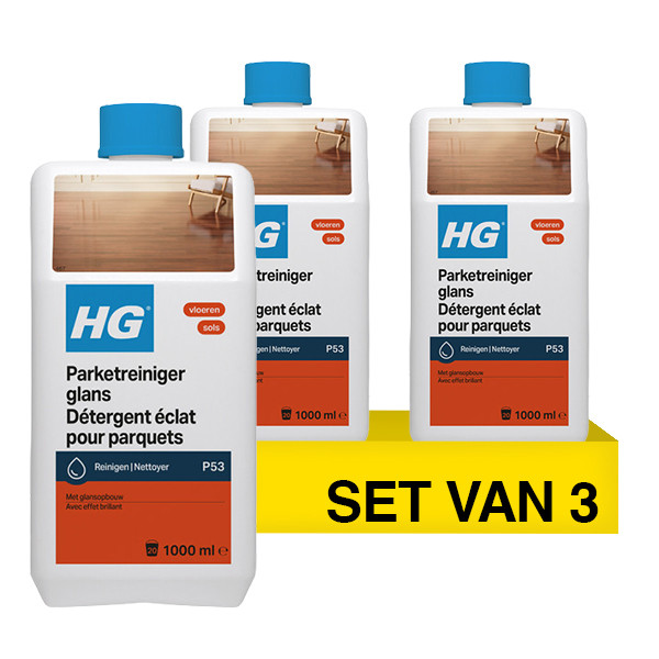 Aanbieding: HG Parketreiniger Glans (3 stuks à 1 liter) SHG00714 - 1