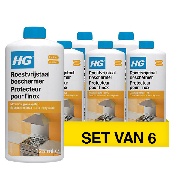 Aanbieding: HG Roestvrijstaal Beschermer (6 stuks à 125 ml) SHG00611 - 1
