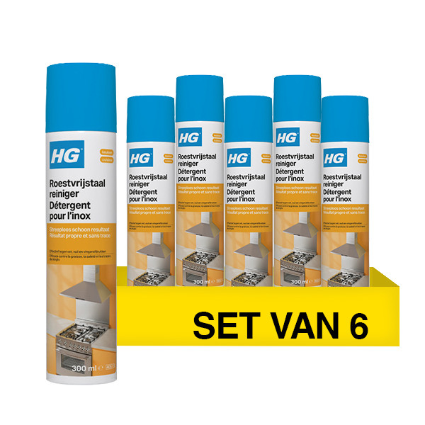 Aanbieding: HG Roestvrijstaal Reiniger (6 stuks à 300 ml) SHG00607 - 1