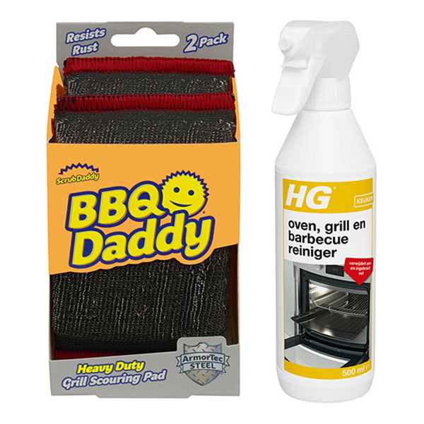 HG oven-, grill- en barbecuereiniger (500 ml) + 2 Scrub Daddy Scour Steel sponzen  SHG00391 - 1
