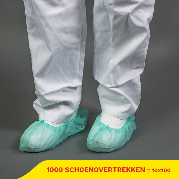 Aanbieding: CPE schoenovertrek handmade gerecycled 4,8 g (15×45 cm, 10 zakken à 100 stuks) SHY00550 Aanbieding: CPE schoenovertrek handmade gerecycled 4,8 g (15×45 cm, 10 zakken à 100 stuks) SHY00550 - 1