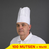 Aanbieding: Crêpepapier Koksmuts Ovaal 23 cm (10 zakken à 10 stuks) SHY00345