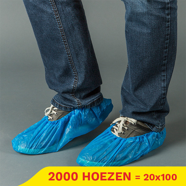 Aanbieding: HDPE schoenbeschermers machinemade 3 g (20 zakken à 100 stuks) SHY00538 - 1