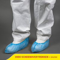 Aanbieding: HDPE schoenovertrek handmade gerecycled 4,5 g (15×45 cm, 20 zakken à 100 stuks) SHY00546