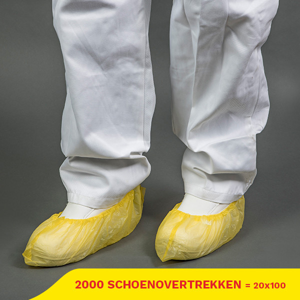 Aanbieding: HDPE schoenovertrek handmade gerecycled 4,8 g (15×45 cm, 20 zakken à 100 stuks) SHY00548 - 1