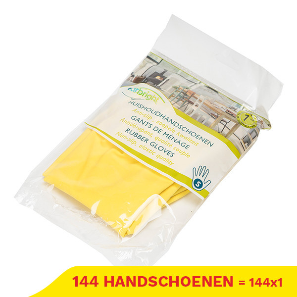 Aanbieding: Latex Huishoudhandschoenen Geel S (144 verpakkingen  - 60 gram) SHY00311 Aanbieding: Latex Huishoudhandschoenen Geel S (144 verpakkingen  - 60 gram) SHY00311 - 1