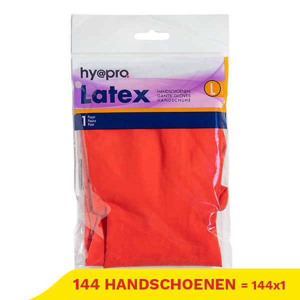 Aanbieding: Latex Huishoudhandschoenen Rood L (144 verpakkingen - 45 gram) SHY00307 Aanbieding: Latex Huishoudhandschoenen Rood L (144 verpakkingen - 45 gram) SHY00307 - 1