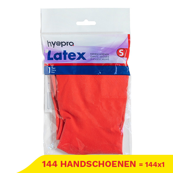 Aanbieding: Latex Huishoudhandschoenen Rood S (144 verpakkingen - 45 gram) SHY00303 Aanbieding: Latex Huishoudhandschoenen Rood S (144 verpakkingen - 45 gram) SHY00303 - 1