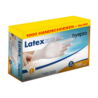 HY@PRO Aanbieding:  Latex handschoenen maat L Gepoederd (10 dispenserdozen à 100 stuks 5 gram, 24 cm)  SHY00193