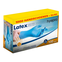 HY@PRO Aanbieding: Latex handschoenen maat L Ongepoederd (10 dispenserdozen à 100 stuks 5,8 gram, 24 cm)  SHY00225