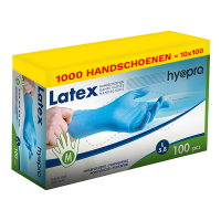 HY@PRO Aanbieding: Latex handschoenen maat M Ongepoederd (10 dispenserdozen à 100 stuks 5,8 gram, 24 cm, 100 stuks)  SHY00223
