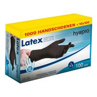 HY@PRO Aanbieding: Latex handschoenen maat XL Ongepoederd (10 dispenserdozen à 100 stuks 5,8 gram, 24 cm)  SHY00219