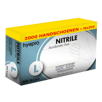 HY@PRO Aanbieding: Medical Accelerator Free Nitril handschoenen maat L Ongepoederd (10 dispenserdozen à 200 stuks - 3,5 gram, 24 cm)  SHY00033