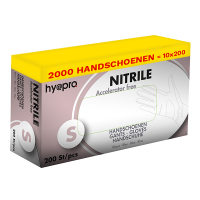 HY@PRO Aanbieding: Medical Accelerator Free Nitril handschoenen maat S Ongepoederd (10 dispenserdozen à 200 stuks - 3,5 gram, 24 cm)  SHY00029
