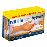 Aanbieding: Nitril handschoenen maat L Ongepoederd (10 dispenserdozen à 100 stuks, 3,5 gram, 24 cm) SHY00107