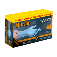HY@PRO Aanbieding: Nitril handschoenen maat L Ongepoederd (10 dispenserdozen à 100 stuks, 6 gram, 24 cm, 100 stuks)  SHY00133
