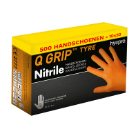 HY@PRO Aanbieding: Nitril handschoenen maat L Ongepoederd Q Grip Tyre  (10 dispenserdozen à 50 stuks, 24 cm)  SHY00149