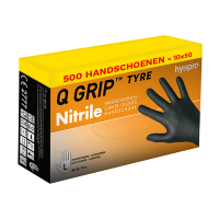 HY@PRO Aanbieding: Nitril handschoenen maat L Ongepoederd Q Grip Tyre  (10 dispenserdozen à 50 stuks, 24 cm)  SHY00159
