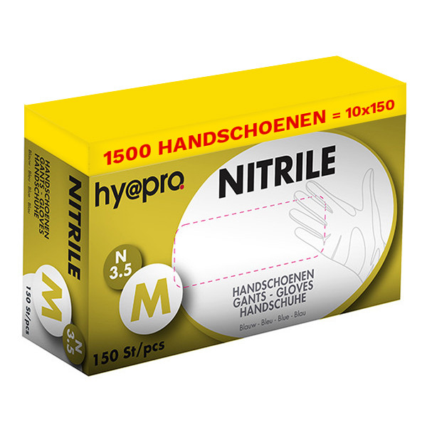 Aanbieding: Nitril handschoenen maat M Ongepoederd (10 dispenserdozen à 150 stuks - 3,5 gram, 24 cm) SHY00005 - 1
