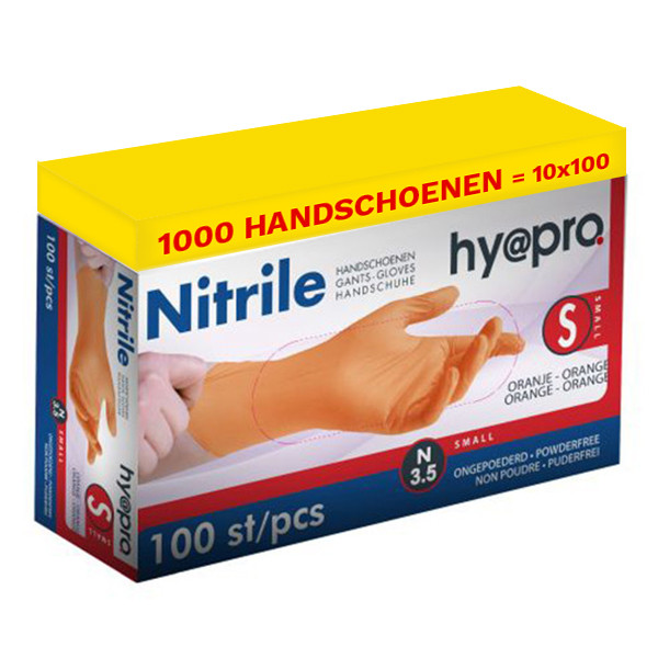Aanbieding: Nitril handschoenen maat S Ongepoederd (10 dispenserdozen à 100 stuks 3,5 gram, 24 cm) SHY00103 - 1