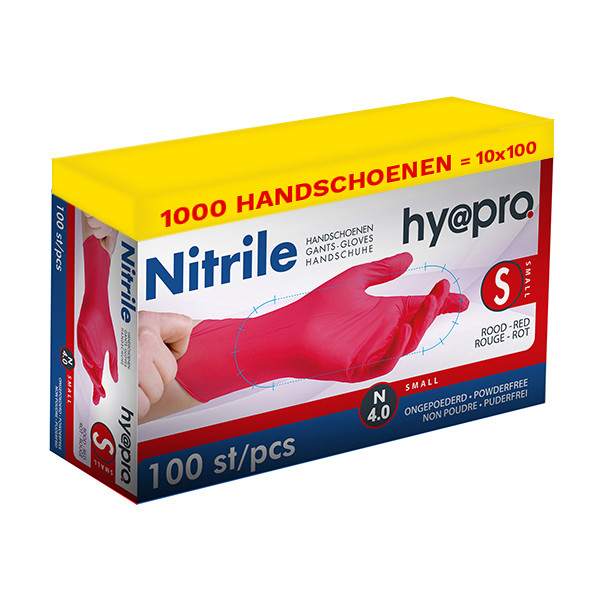 HY@PRO Aanbieding: Nitril handschoenen maat S Ongepoederd (10 dispenserdozen à 100 stuks, 4 gram, 24 cm)  SHY00113 - 1
