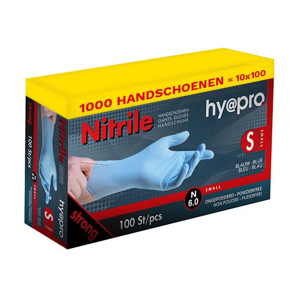 HY@PRO Aanbieding: Nitril handschoenen maat S Ongepoederd (10 dispenserdozen à 100 stuks, 6 gram, 24 cm)  SHY00129 - 1