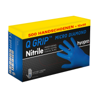 HY@PRO Aanbieding: Nitril handschoenen maat S Ongepoederd Q Grip Micro Diamond  (10 dispenserdozen,à 50 stuks 29 cm)  SHY00177
