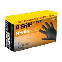 HY@PRO Aanbieding: Nitril handschoenen maat S Ongepoederd Q Grip Tyre  (10 dispenserdozen à 50 stuks, 24 cm)  SHY00155