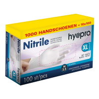 HY@PRO Aanbieding: Nitril handschoenen maat XL Ongepoederd (10 dispenserdozen à 100 stuks  3,5 gram, 24 cm)  SHY00063