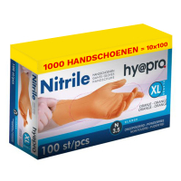 Aanbieding: Nitril handschoenen maat XL Ongepoederd (10 dispenserdozen à 100 stuks, 3,5 gram, 24 cm) SHY00109
