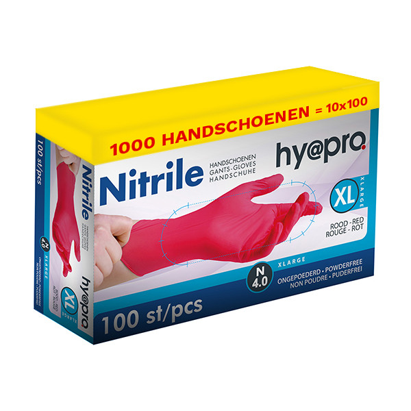 HY@PRO Aanbieding: Nitril handschoenen maat XL Ongepoederd (10 dispenserdozen à 100 stuks, 4 gram, 24 cm)  SHY00119 - 1