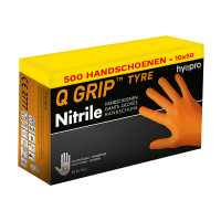HY@PRO Aanbieding: Nitril handschoenen maat XL Ongepoederd Q Grip Tyre  (10 dispenserdozen à 50 stuks, 24 cm)  SHY00151