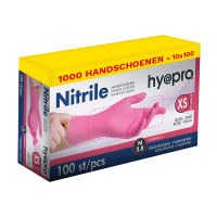 HY@PRO Aanbieding: Nitril handschoenen maat XS Ongepoederd (10 dispenserdozen à 100 stuks 3,8 gram, 24 cm)  SHY00085
