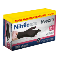 HY@PRO Aanbieding: Nitril handschoenen maat XS Ongepoederd (10 dispenserdozen à 100 stuks 4 gram, 24 cm)  SHY00073