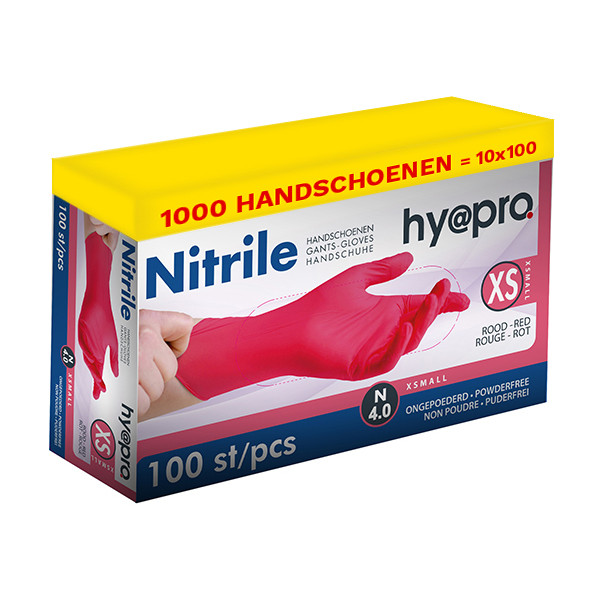 HY@PRO Aanbieding: Nitril handschoenen maat XS Ongepoederd (10 dispenserdozen à 100 stuks, 4 gram, 24 cm)  SHY00111 - 1
