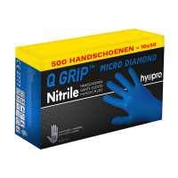 HY@PRO Aanbieding: Nitril handschoenen maat XXL Ongepoederd Q Grip Micro Diamond  (10 dispenserdozen à 50 stuks 29 cm)  SHY00185