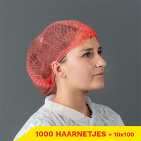Aanbieding: Non-Woven Haarnetjes Met Clip En 2 Elastieken (10 zakjes à 100 stuks – 53,5 cm) SHY00399