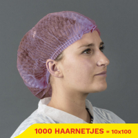 Aanbieding: Non-Woven Haarnetjes Met Clip En 2 Elastieken (10 zakjes à 100 stuks – 53,5 cm) SHY00409