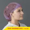 Aanbieding: Non-Woven Haarnetjes Met Clip En 2 Elastieken (10 zakjes à 100 stuks – 53,5 cm) SHY00409 - 1