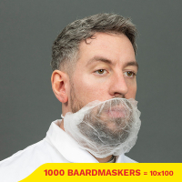 Aanbieding: Non-woven Baardmasker 2 Oorelastieken 45 cm (10 verpakkingen à 100 stuks)