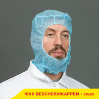 Aanbieding: Non-woven Beschermkap Zonder Mondmasker (20 verpakkingen à 50 stuks) SHY00441