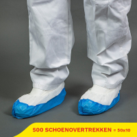 Aanbieding: Non Woven CPE schoenovertrek antislip (10 verpakkingen à 50 stuks) SHY00558