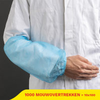 Aanbieding: Non Woven Mouwovertrek Machinemade 5,5 g | 19×43 cm (10 verpakkingen à 100 stuks) SHY00536