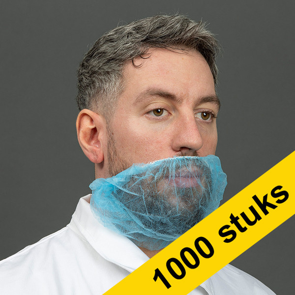 Aanbieding: Non Woven baardmasker clip/elastiek (45 cm, 10 zakken à 100 stuks) SHY00481 - 1