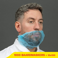 Aanbieding: Non Woven baardmasker detecteerbaar clip (51 cm, 10 zakken à 100 stuks) SHY00487