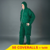 Aanbieding: Non Woven coverall anti-statisch met capuchon en rits maat L (50 stuks)