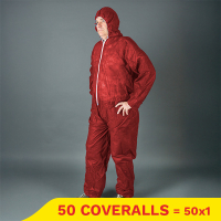 Aanbieding: Non Woven coverall anti-statisch met capuchon en rits maat L (50 stuks) SHY00798