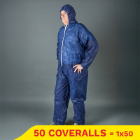 Aanbieding: Non Woven coverall anti-statisch met capuchon en rits maat XXL (50 stuks)