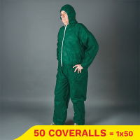 Aanbieding: Non Woven coverall anti-statisch met capuchon en rits maat XXXL (50 stuks)