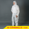 Aanbieding: Non Woven coverall anti-statisch met capuchon maat XL PE-coated (50 stuks) SHY00806 - 1